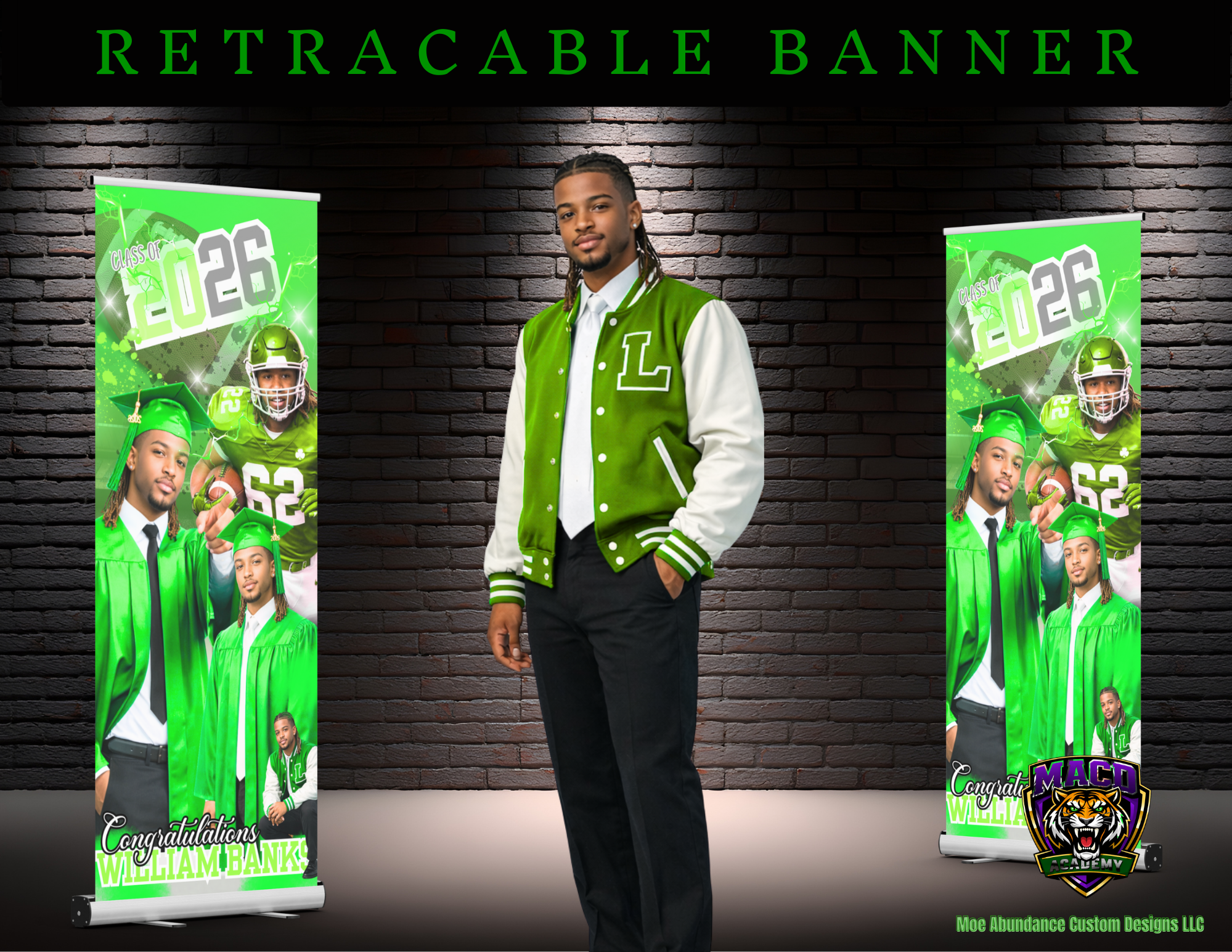 💚 2026 Green EDITABLE Grad Designs Bundle 💚 (green only) (20 pc)