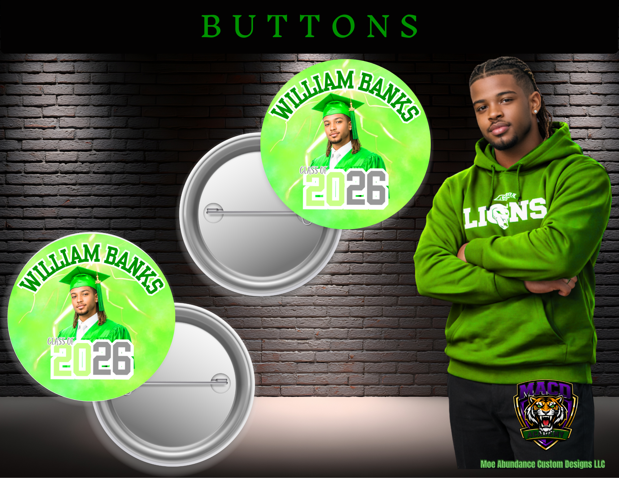 💚 2026 Green EDITABLE Grad Designs Bundle 💚 (green only) (20 pc)