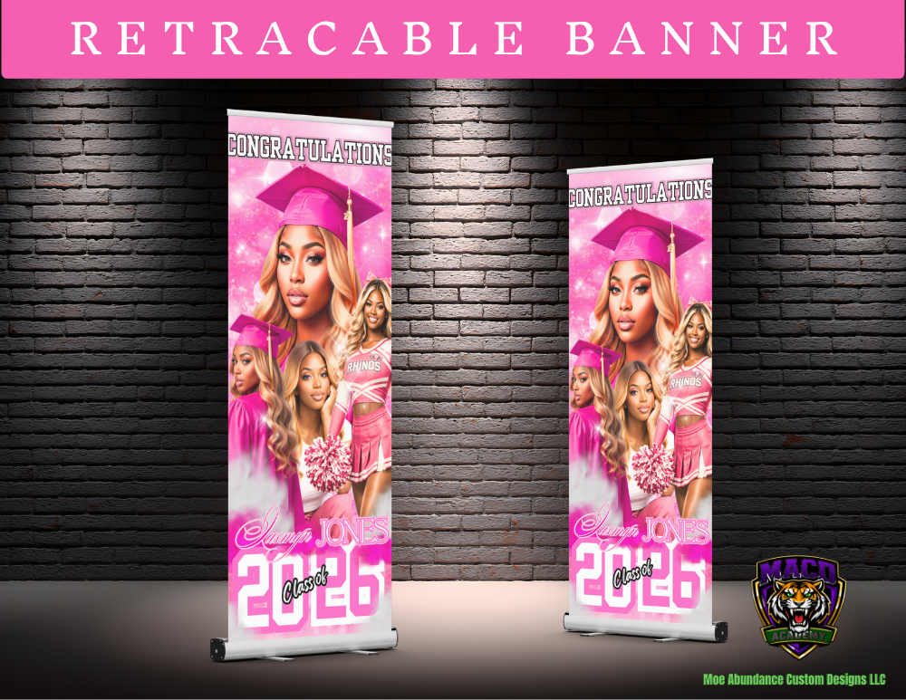 💗 2026 Pink Editable Grad Designs Bundle 💗 (pink only) (19 pc + Bonus)