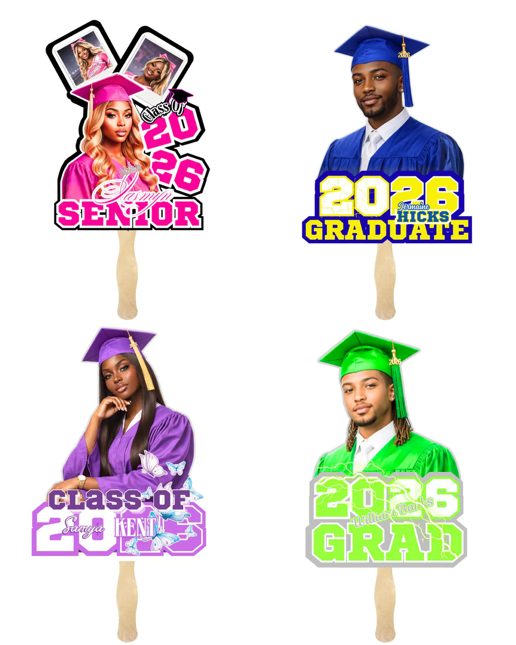 🎓 Graduation Editable Design Kit (80+ Pieces) (All 4 colors PURPLE, BLUE, GREEN, PINK)