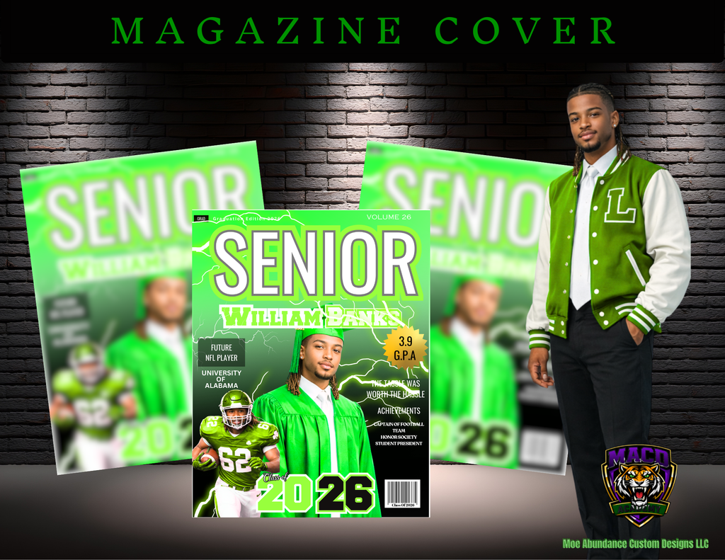 💚 2026 Green EDITABLE Grad Designs Bundle 💚 (green only) (20 pc)