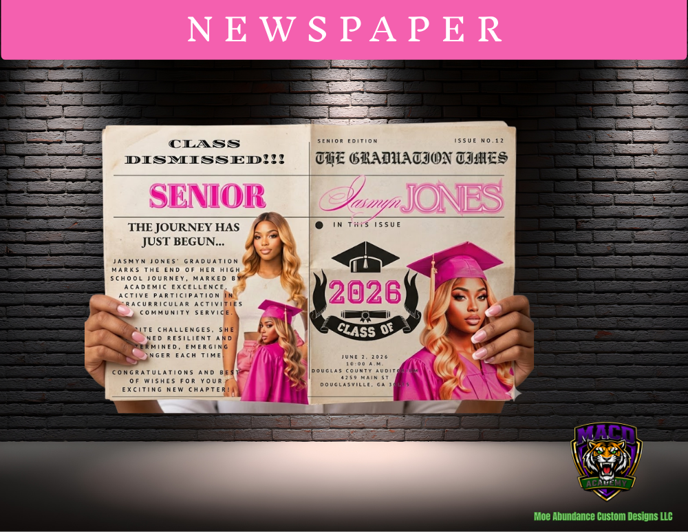💗 2026 Pink Editable Grad Designs Bundle 💗 (pink only) (19 pc + Bonus)