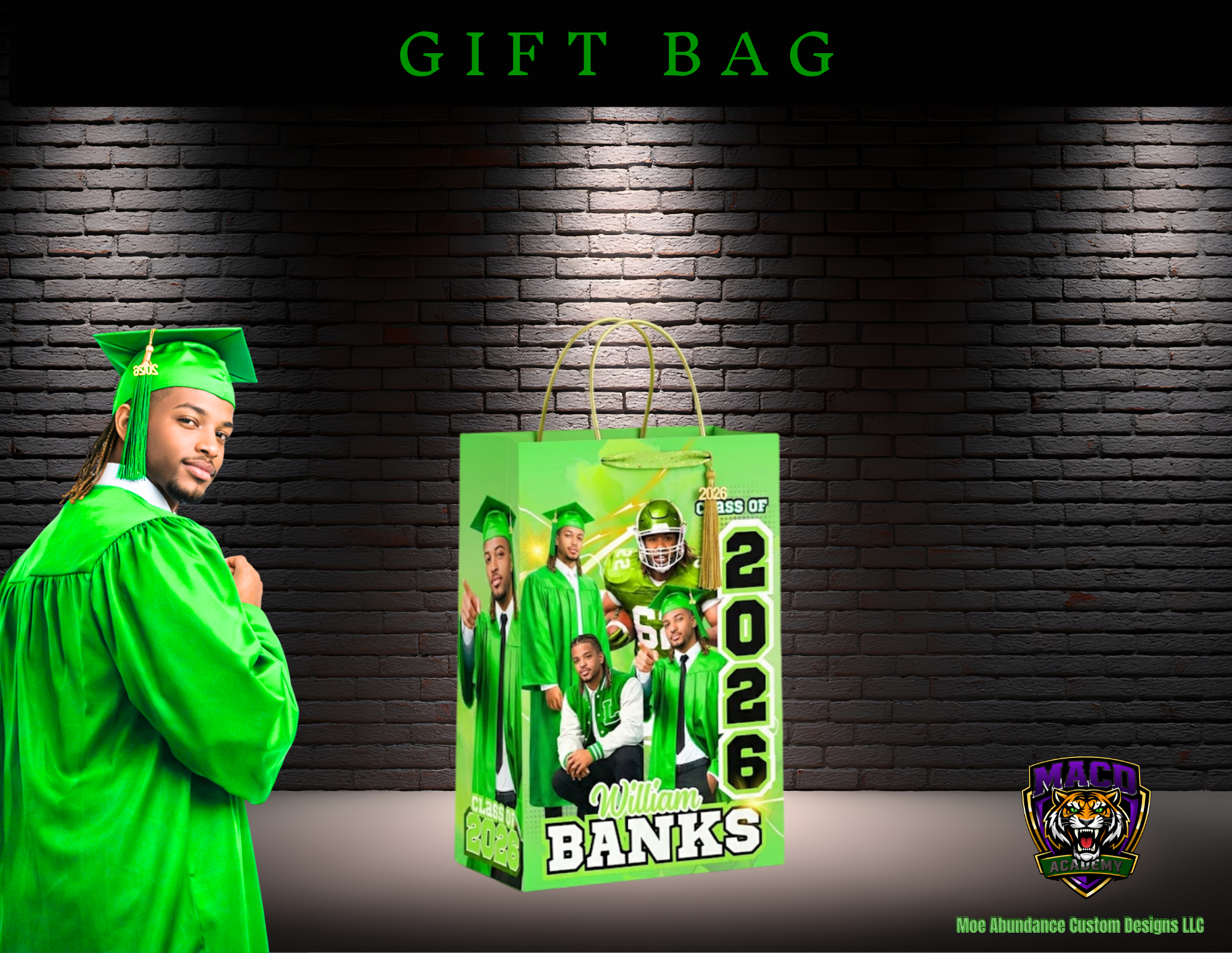 💚 2026 Green EDITABLE Grad Designs Bundle 💚 (green only) (20 pc)