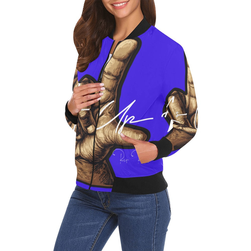 All Over Print Bomber Jacket for Women
