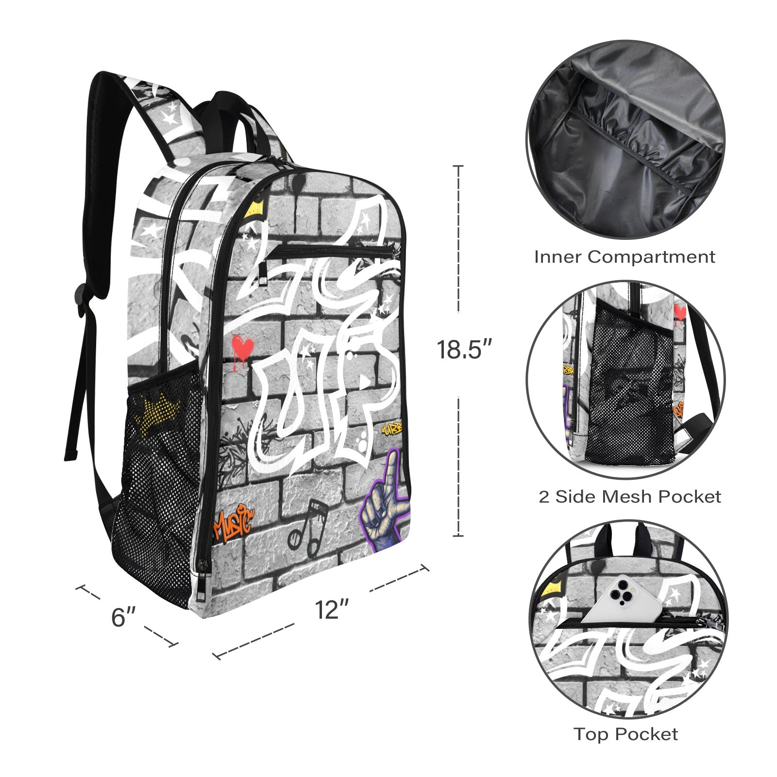 L’S Up Graffiti Backpack – Street Love Never Losses