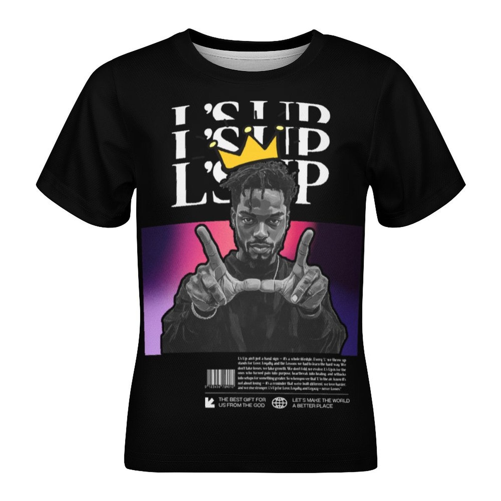 Kids “L’s Up” Crown Cartoon Graphic Tee