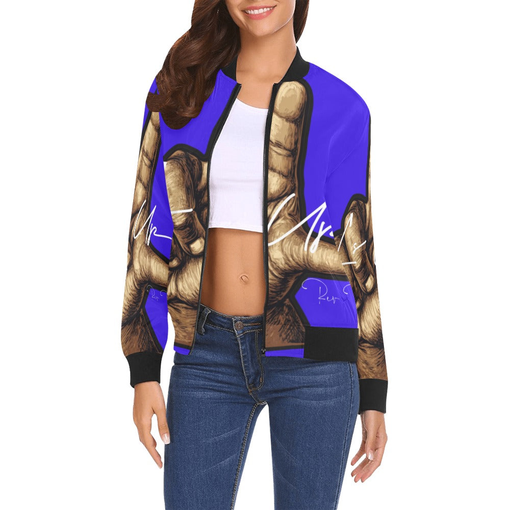 All Over Print Bomber Jacket for Women