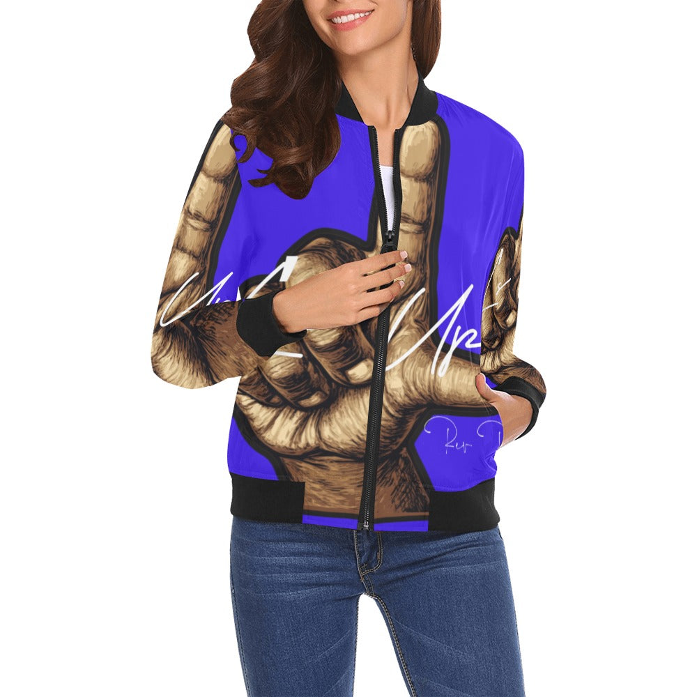 All Over Print Bomber Jacket for Women
