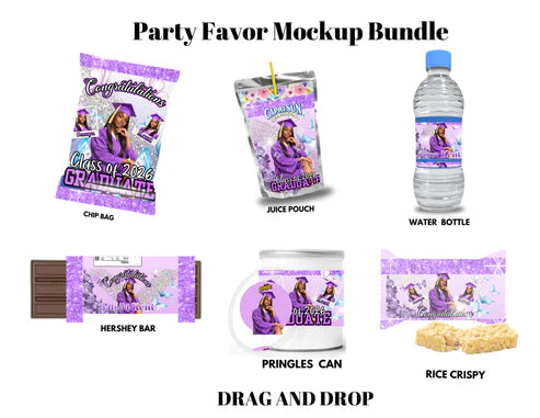 🎓 Graduation Editable Design Kit (80+ Pieces) (All 4 colors PURPLE, BLUE, GREEN, PINK)