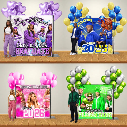 🎓 Graduation Editable Design Kit (80+ Pieces) (All 4 colors PURPLE, BLUE, GREEN, PINK)