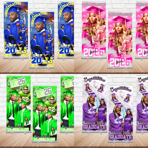 🎓 Graduation Editable Design Kit (80+ Pieces) (All 4 colors PURPLE, BLUE, GREEN, PINK)