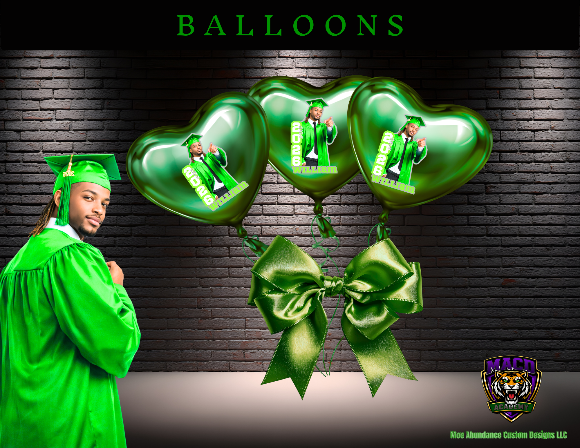 💚 2026 Green EDITABLE Grad Designs Bundle 💚 (green only) (20 pc)