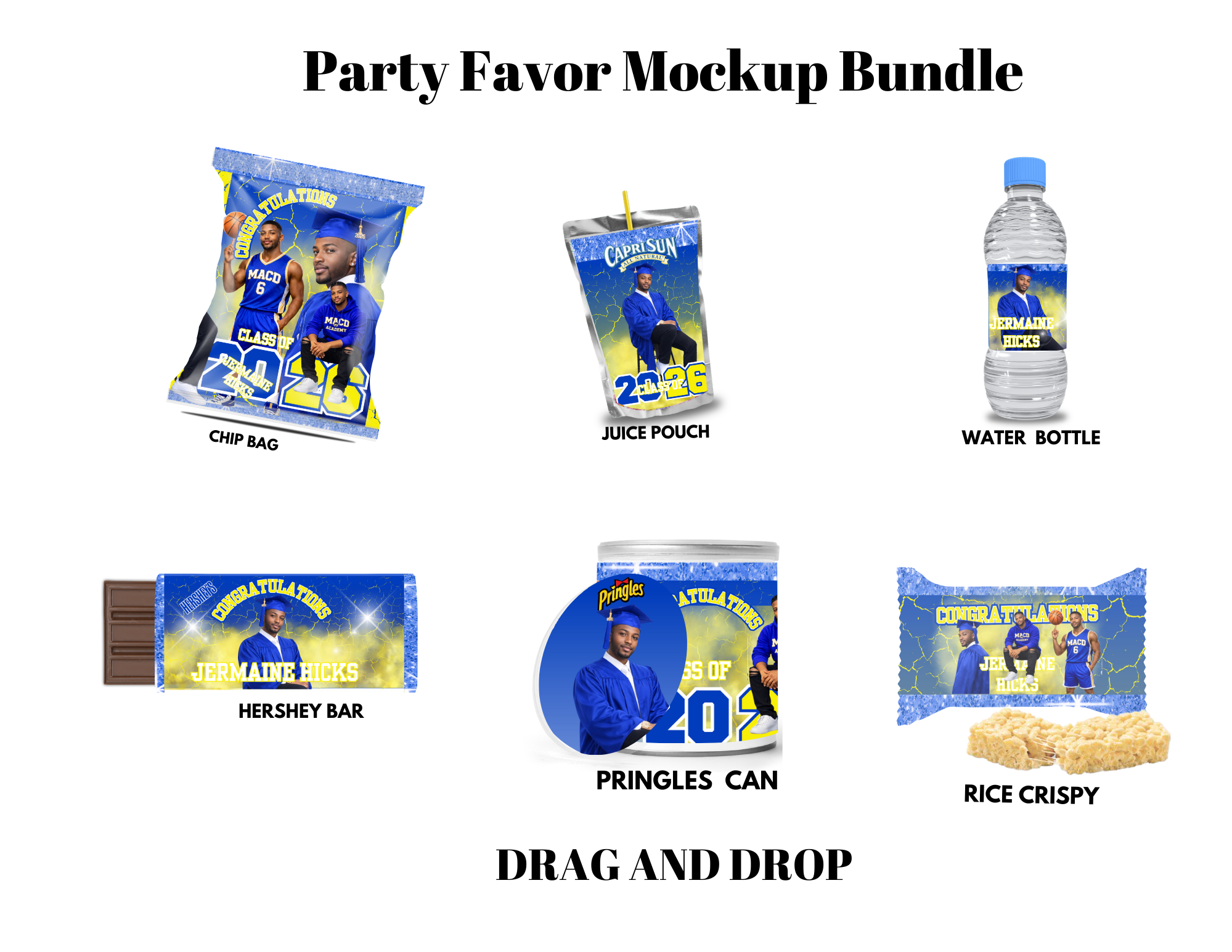 💙 2026 Blue Editable Grad Designs Bundle 💙 (blue only) (20 pc) (Copy)