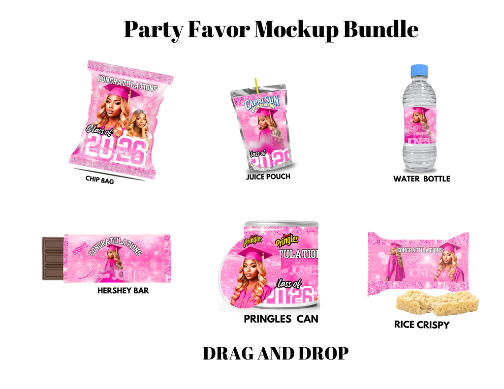 💗 2026 Pink Editable Grad Designs Bundle 💗 (pink only) (19 pc + Bonus)