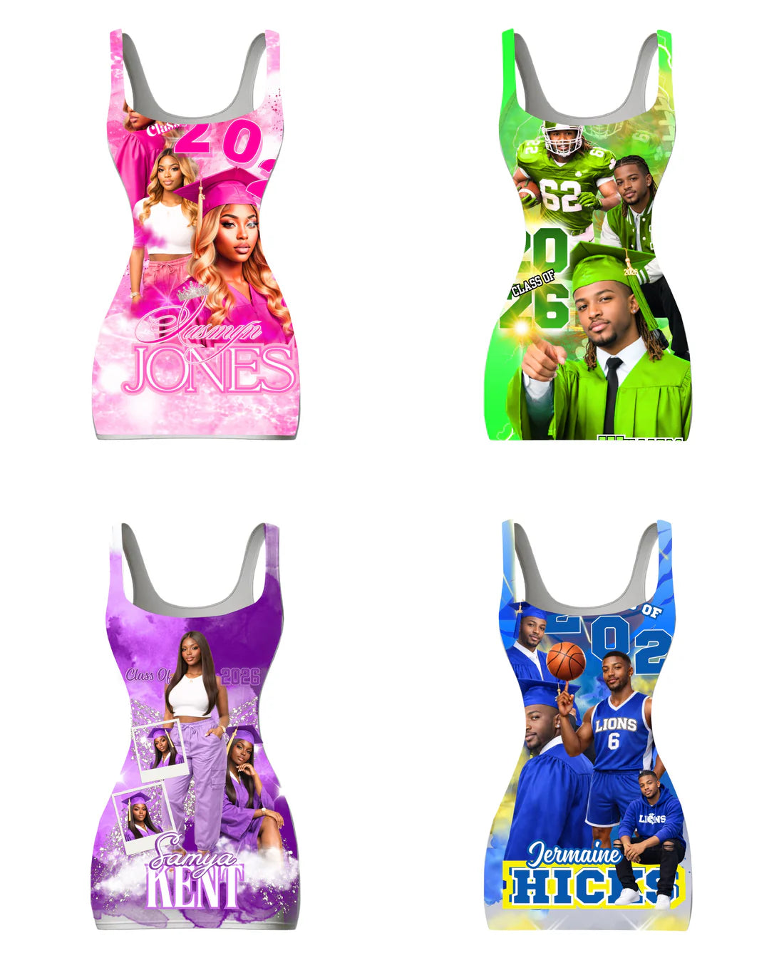 🎓 Graduation Editable Design Kit (80+ Pieces) (All 4 colors PURPLE, BLUE, GREEN, PINK)