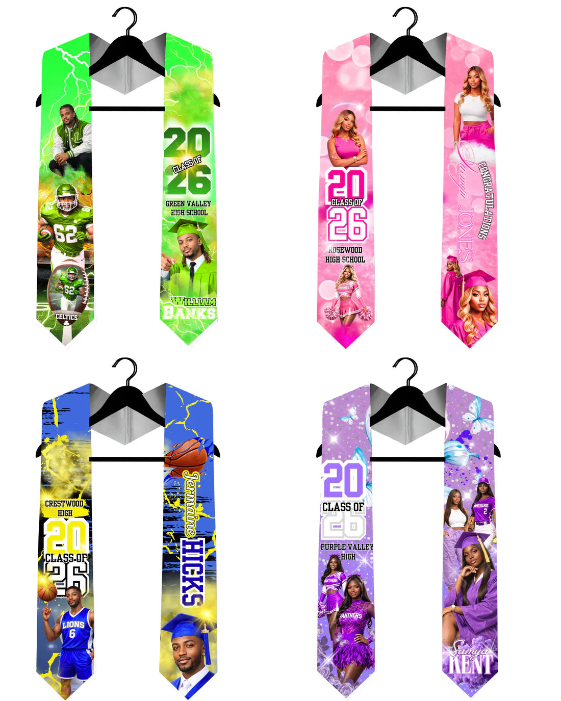 🎓 Graduation Editable Design Kit (80+ Pieces) (All 4 colors PURPLE, BLUE, GREEN, PINK)