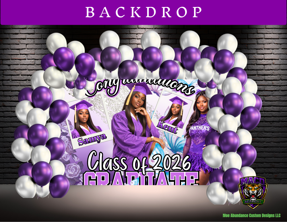 💜 2026 Purple Editable Grad Designs Bundle 💜 (purple only) (20 pc)