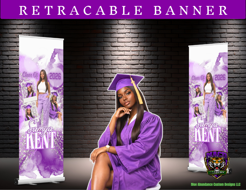 💜 2026 Purple Editable Grad Designs Bundle 💜 (purple only) (20 pc)