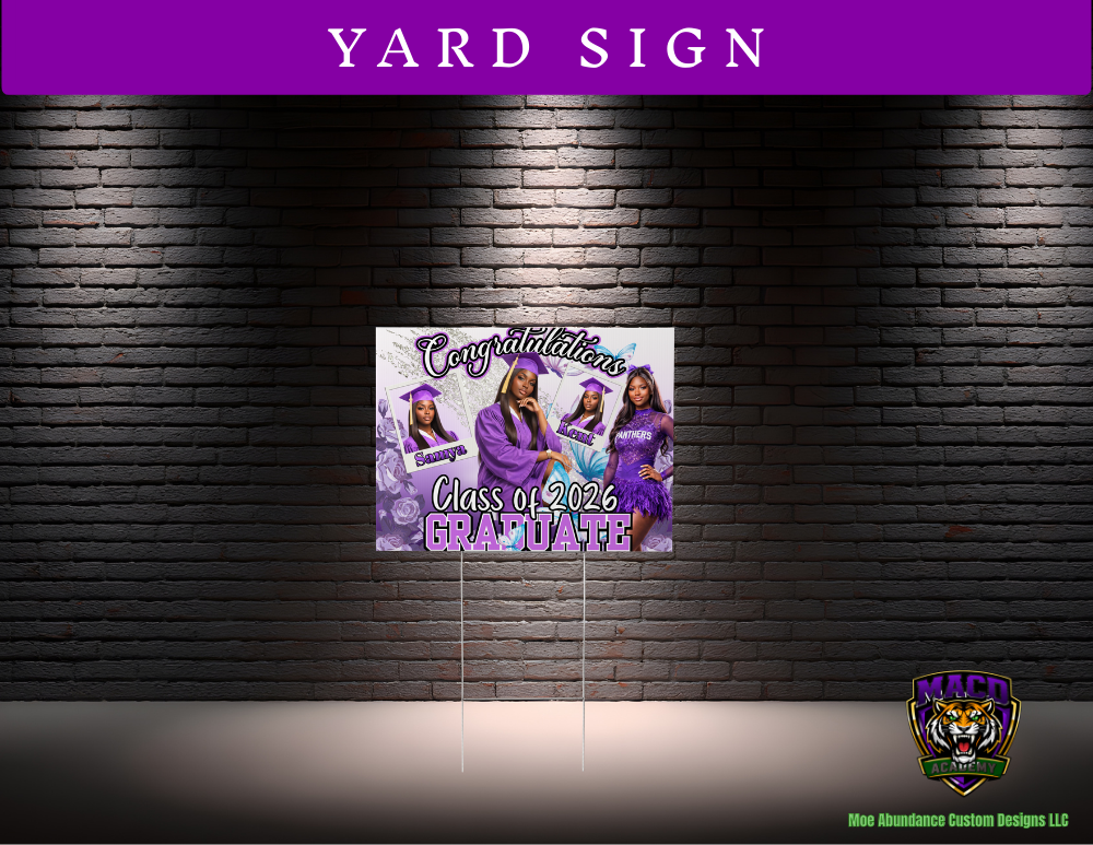💜 2026 Purple Editable Grad Designs Bundle 💜 (purple only) (20 pc)